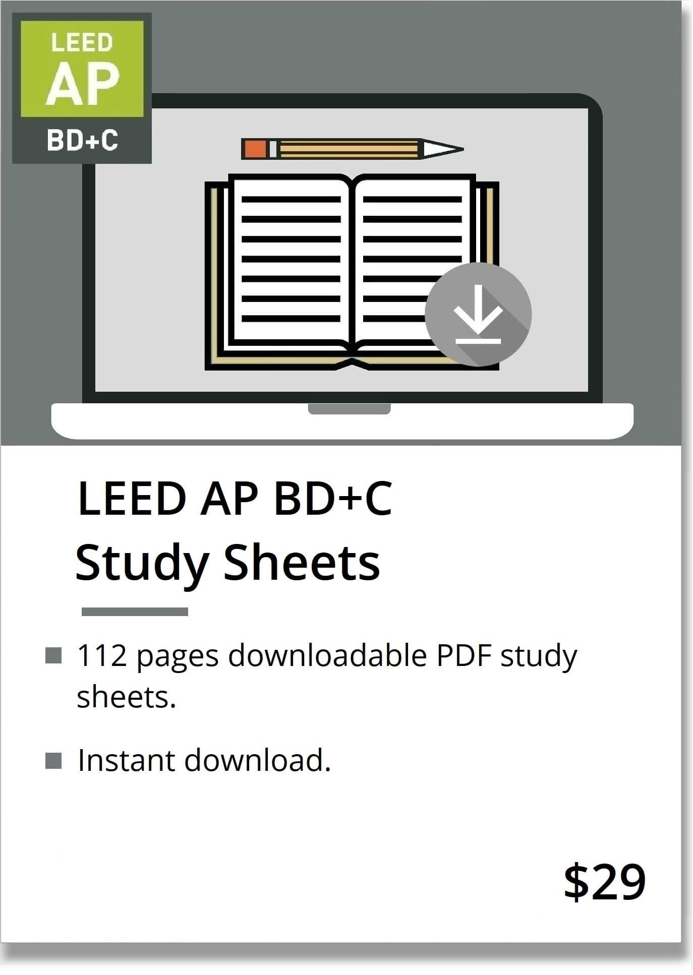 LEED AP BD+C V4 Exam Study Sheets